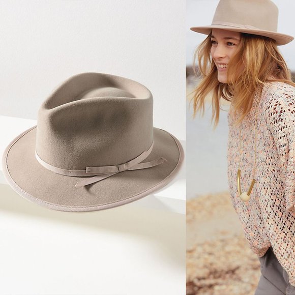 Anthropologie Accessories - Anthropologie Lex Trimmed Fedora in Gray